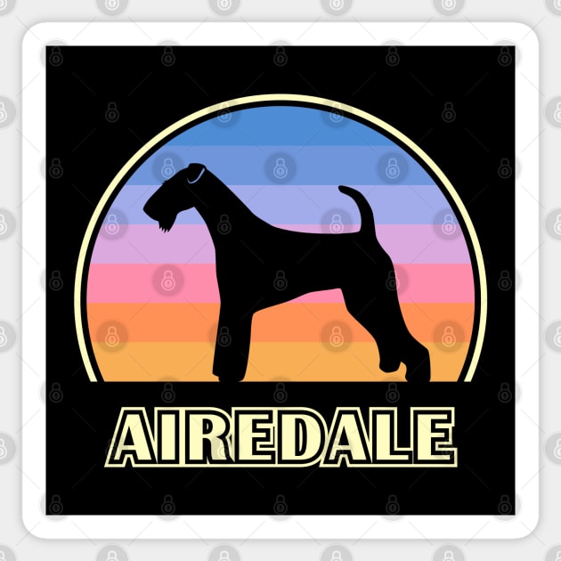 Airedale Terrier Vintage Sunset Dog Sticker by millersye